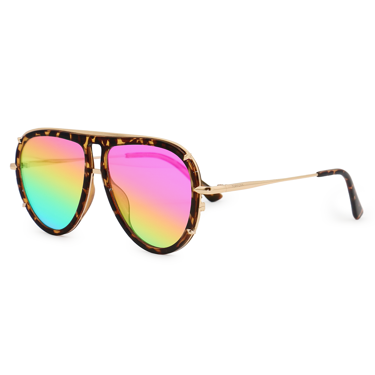 ivy luxe - pride tangle-free round aviator sunglasses by topfoxx