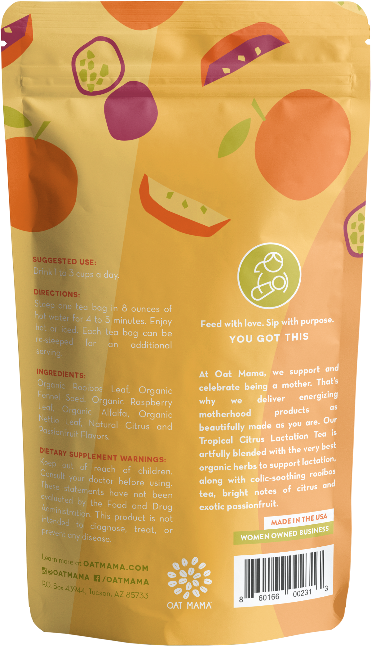 tropical citrus lactation tea by oat mama