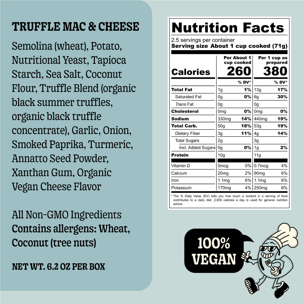 grownas* truffle mac & cheese case of 10 by seed ranch flavor co