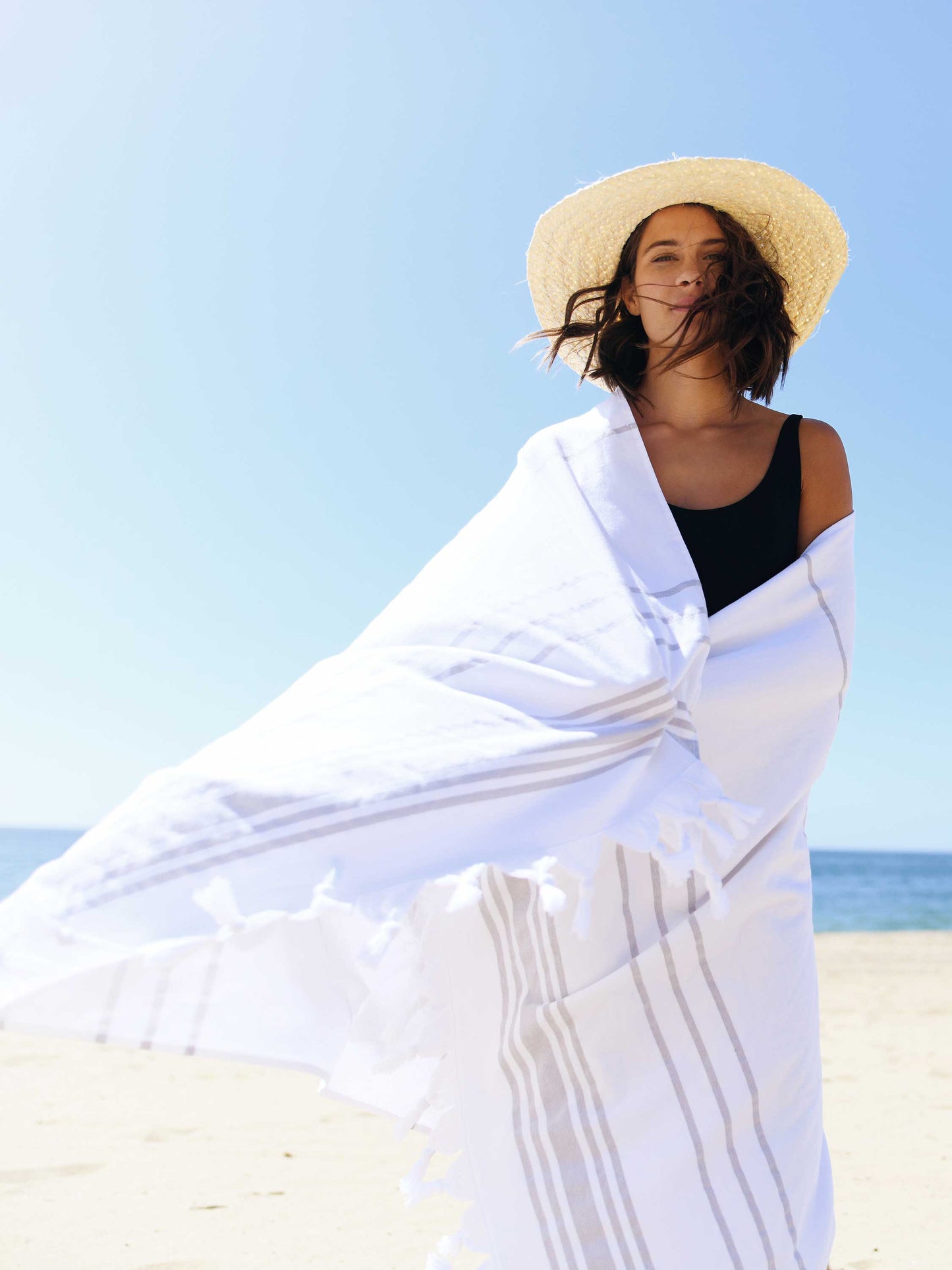 white stone classic turkish towel by laguna beach textile company