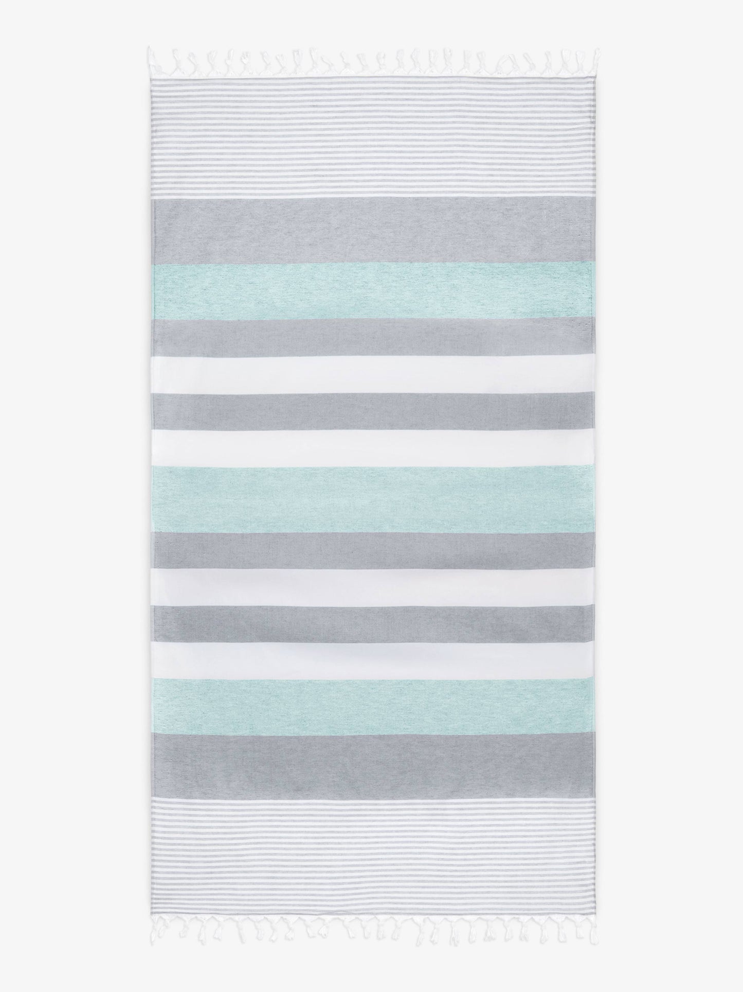 teal & gray cape cod turkish towel by laguna beach textile company