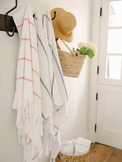 Navy Positano Turkish Towel by Laguna Beach Textile Company