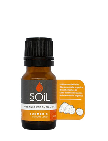 organic turmeric essential oil (curcuma longa) 10ml by soil organic aromatherapy and skincare