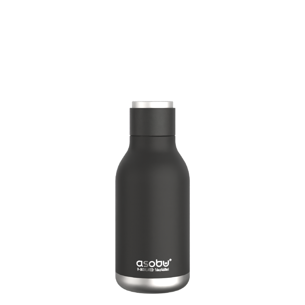 urban insulated and double walled stainless steel bottle 16 ounce by asobu (black) by asobu®