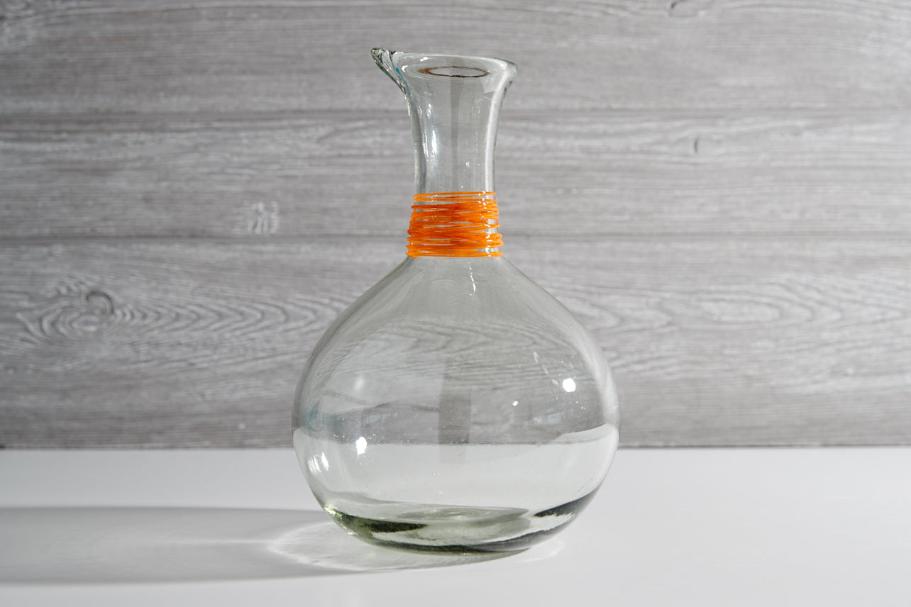 handblown glass carafe by verve culture