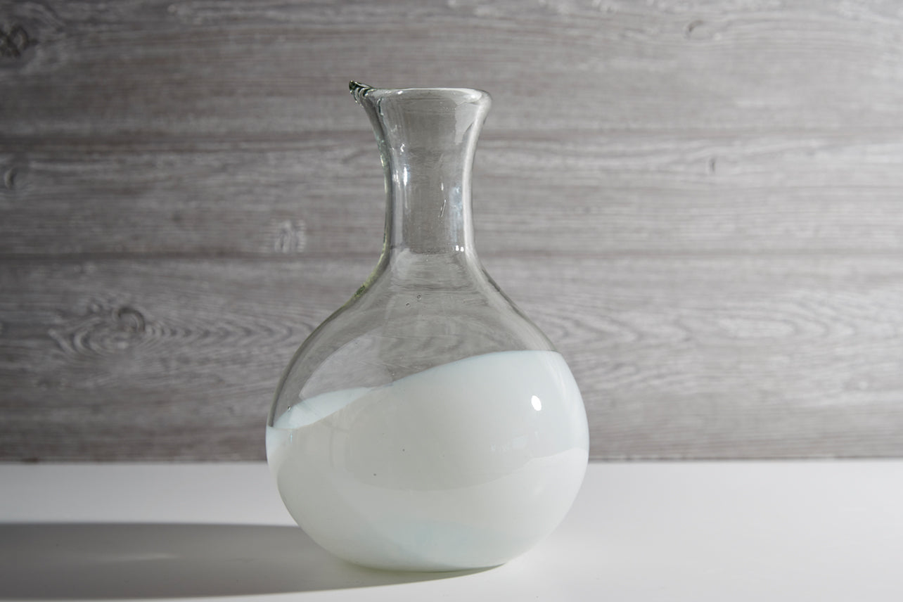 handblown glass carafe by verve culture