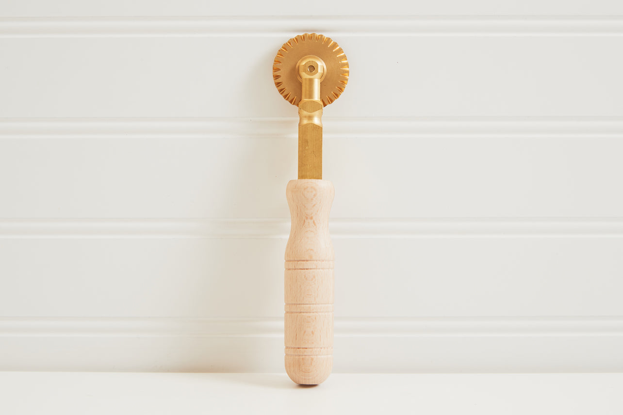 brass fluted pasta & pastry wheel by verve culture