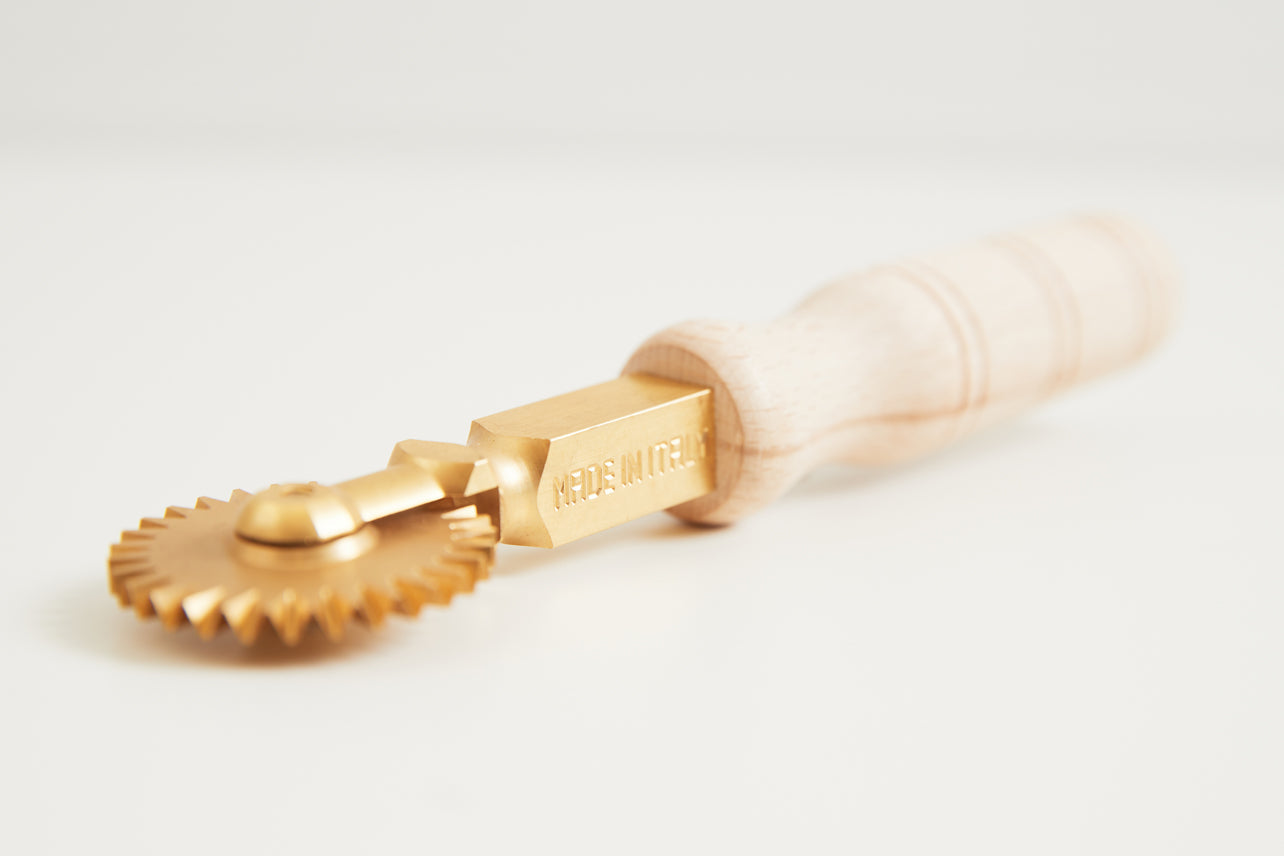 brass fluted pasta & pastry wheel by verve culture