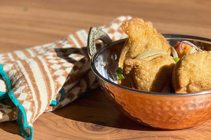 Indian Handi Serving Bowl - Hammered Copper Double Walled by Verve Culture