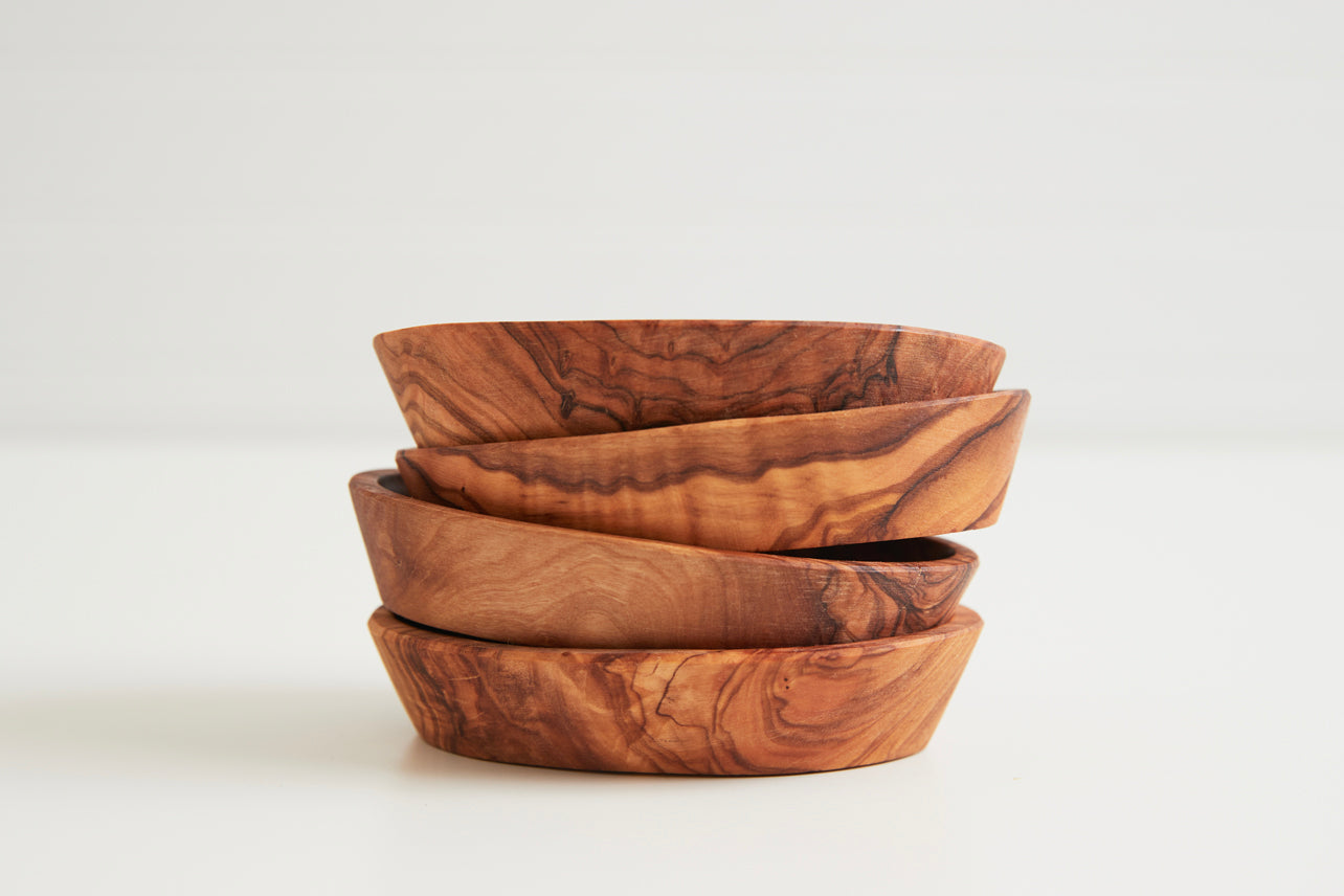 italian olivewood aperitivo bowls - set of 4 by verve culture