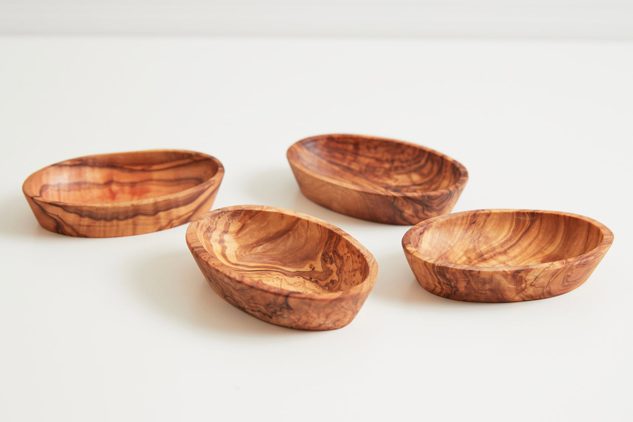 italian olivewood aperitivo bowls - set of 4 by verve culture