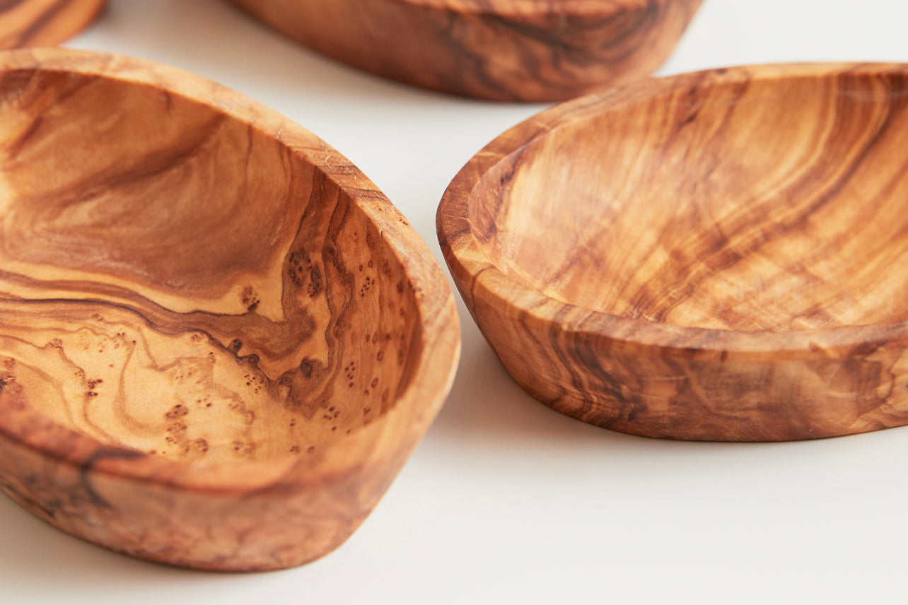 italian olivewood aperitivo bowls - set of 4 by verve culture