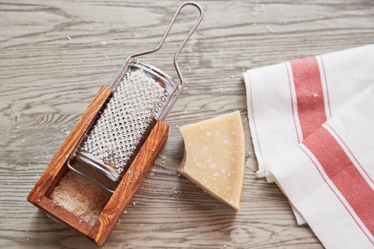 italian olivewood parmesan cheese box grater by verve culture