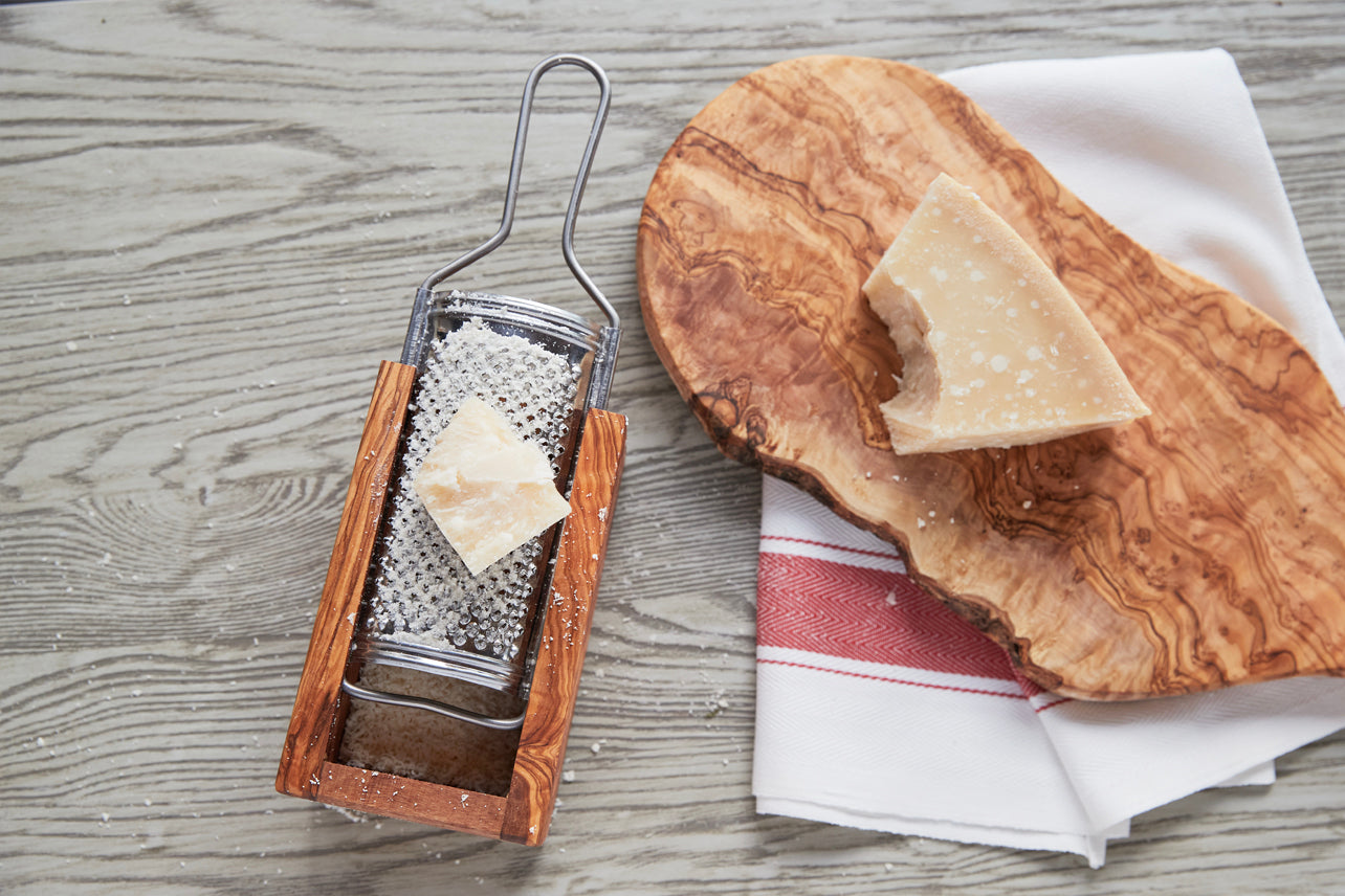 italian olivewood parmesan cheese box grater by verve culture