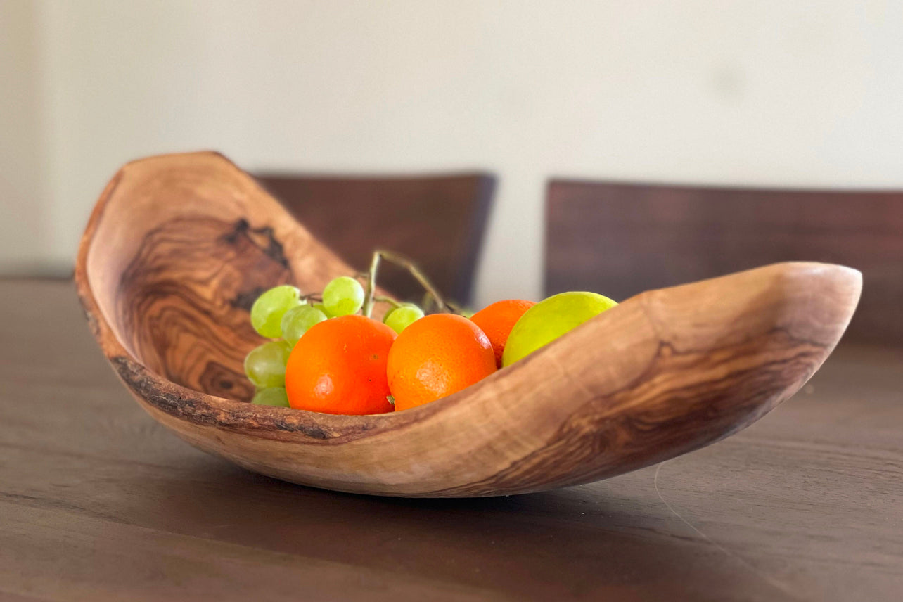 italian olivewood boat shaped serving bowl by verve culture