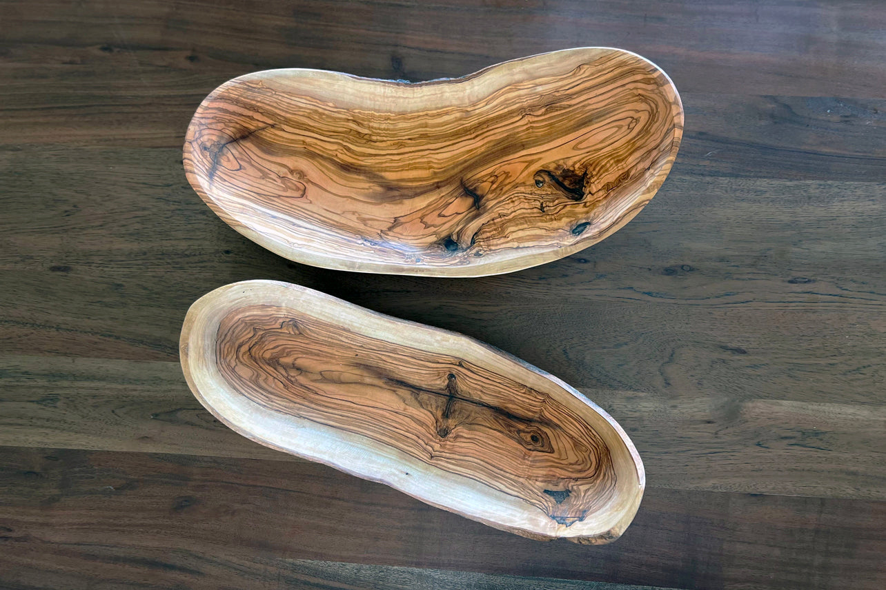 italian olivewood boat shaped serving bowl by verve culture