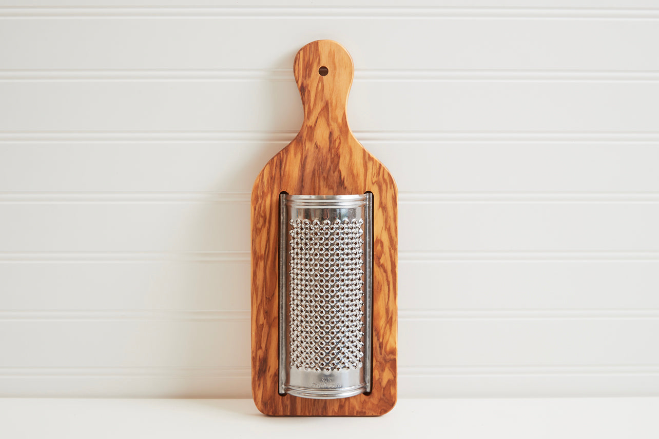 italian olivewood parmesan cheese grater - flat by verve culture