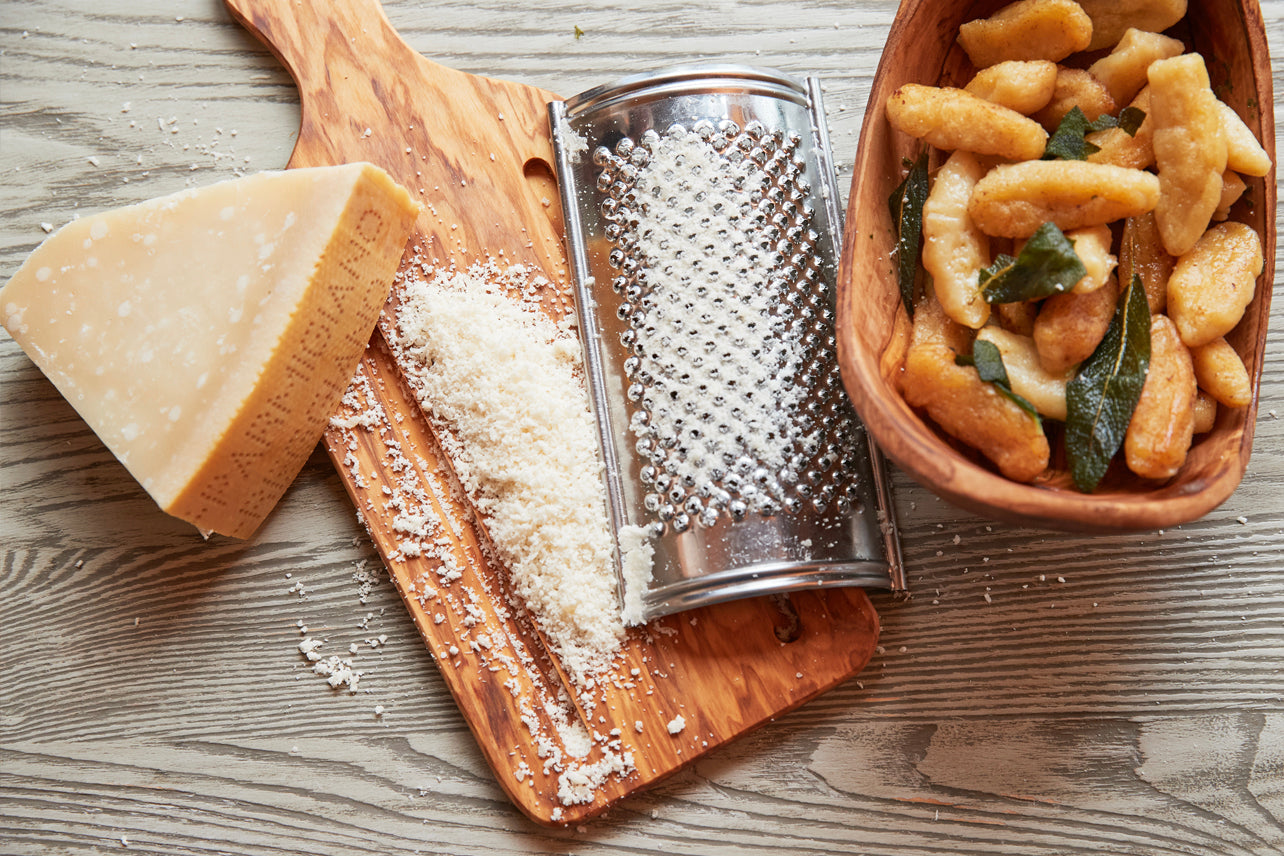 italian olivewood parmesan cheese grater - flat by verve culture