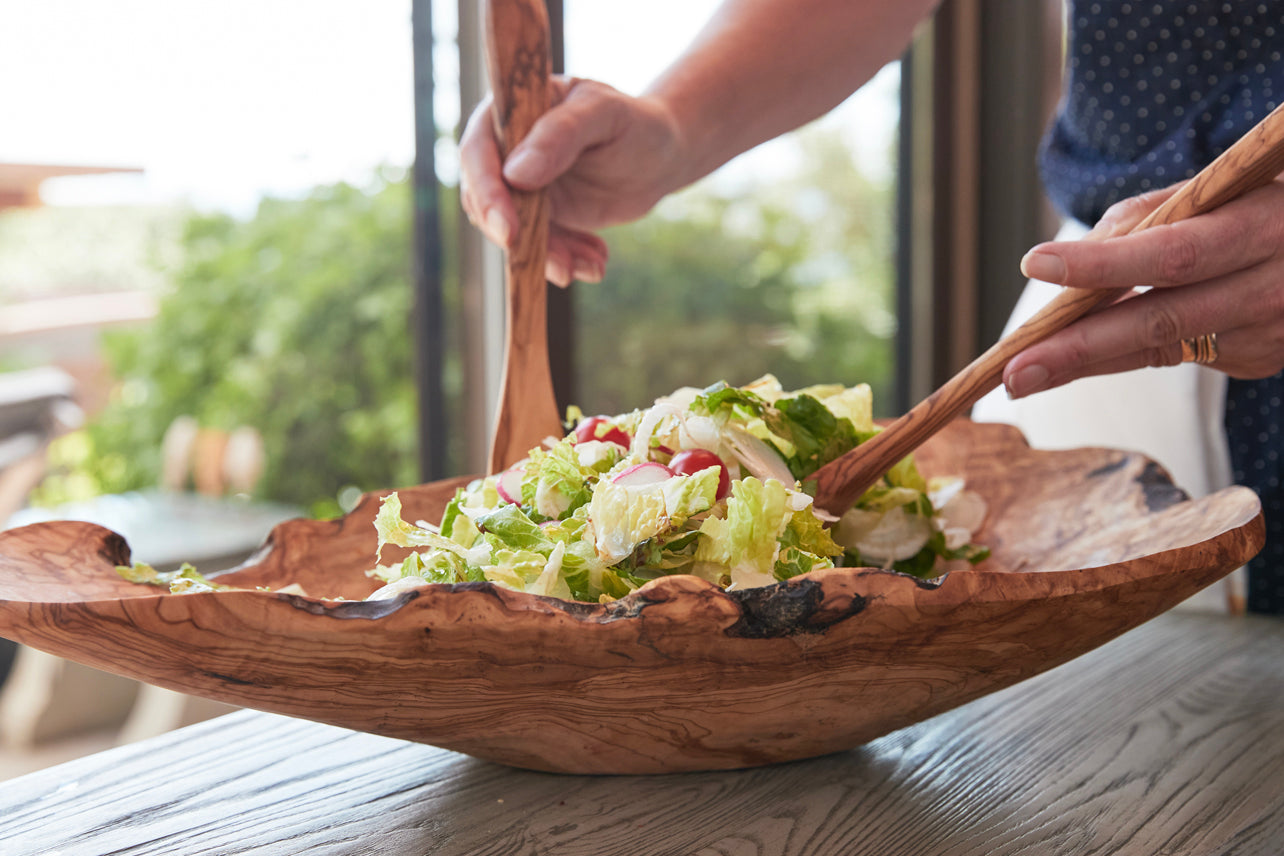 italian olivewood root salad bowl by verve culture