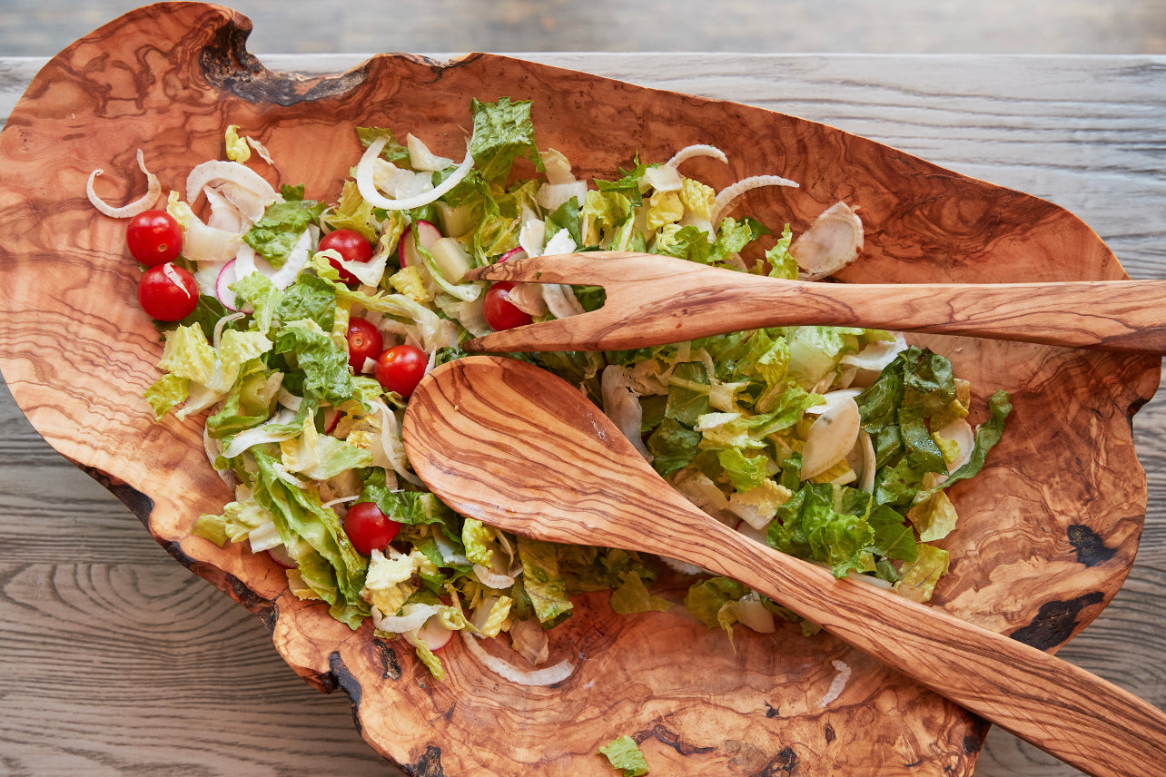 italian olivewood root salad bowl by verve culture