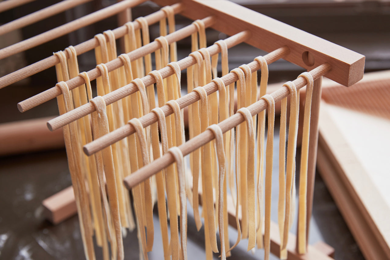 italian beechwood collapsible pasta drying rack by verve culture