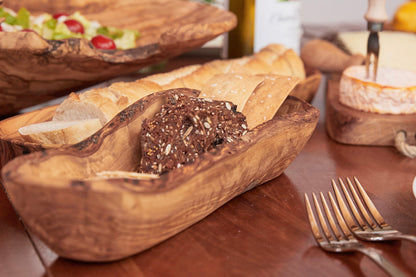 Italian Olivewood Boat Bowl with Live Edge by Verve Culture