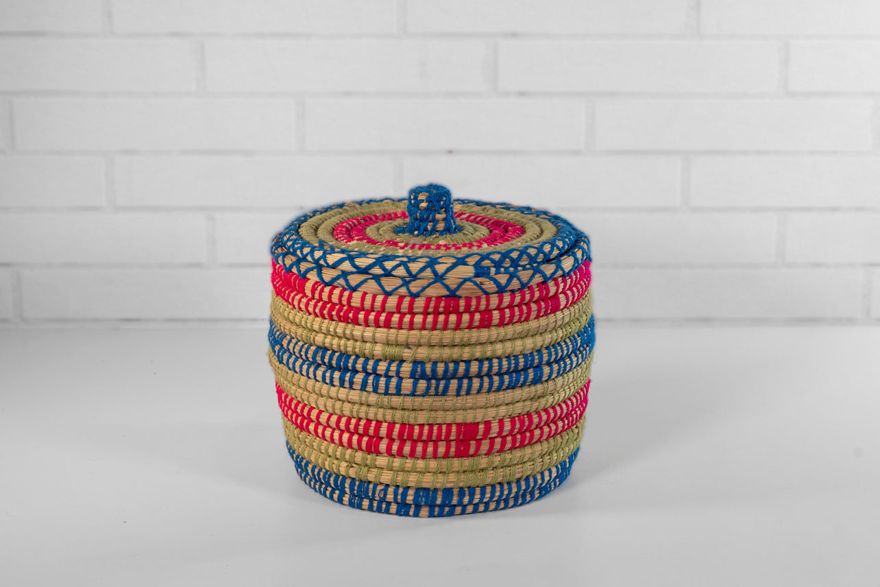 moroccan bread basket with flat lid by verve culture