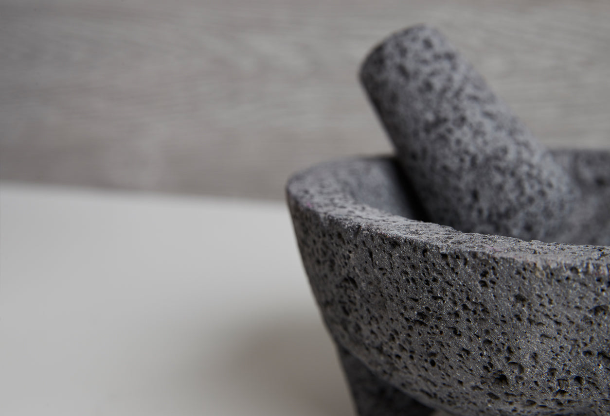 molcajete with tortilla basket by verve culture