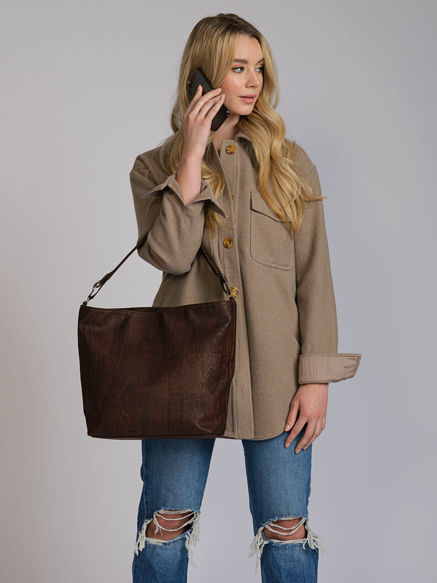 boho shoulder bag by tiradia cork