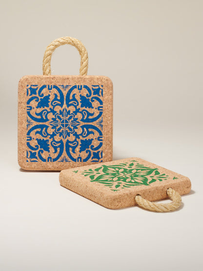 Portuguese Tile Hot Pad Trivet by Tiradia Cork