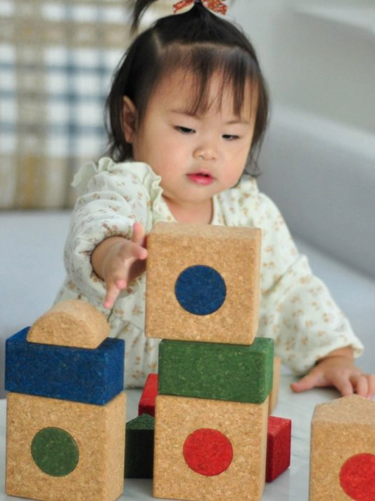 Children Creative Building Blocks (Multi-Color, 20 pieces) no by Tiradia Cork