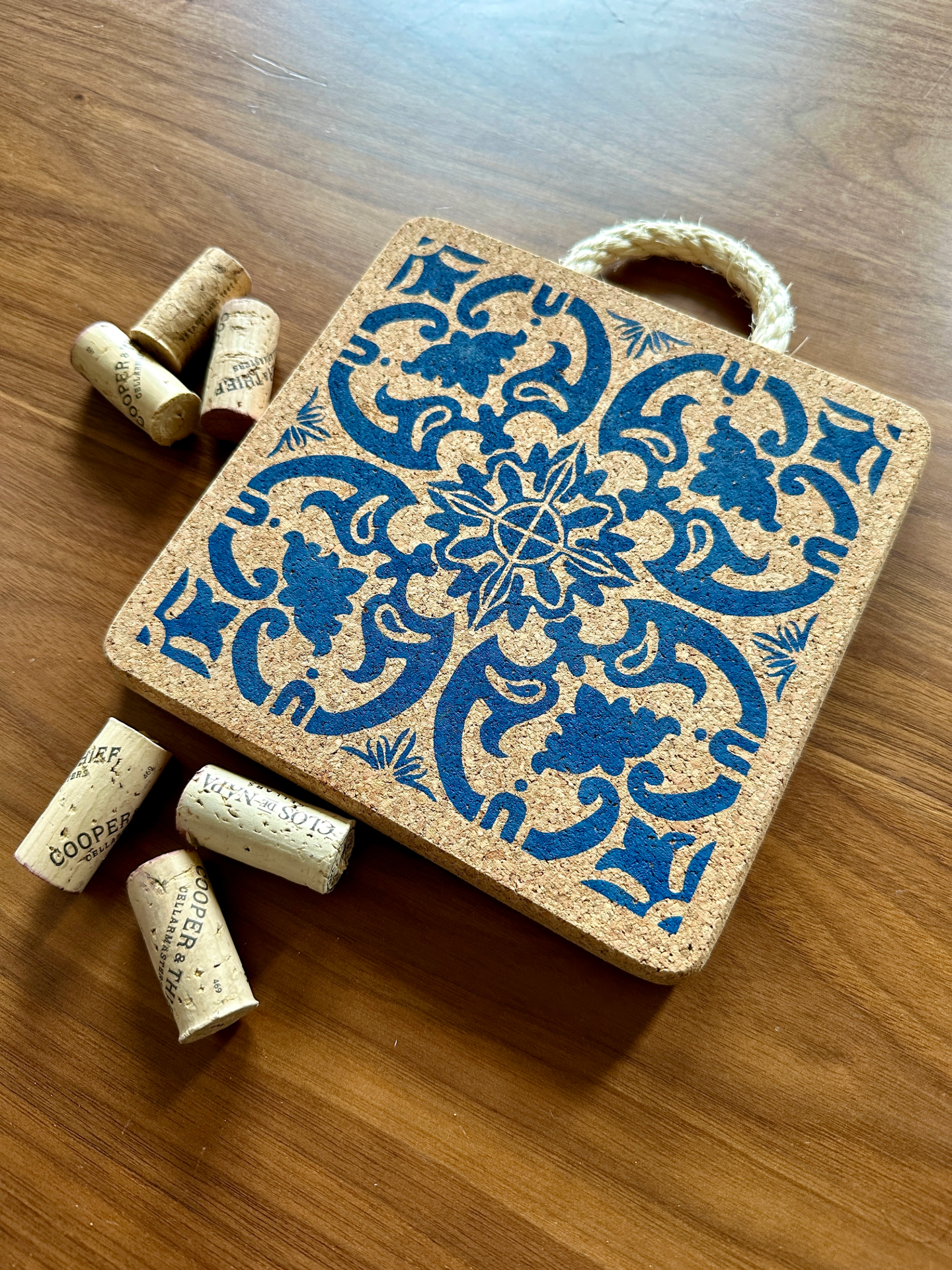 portuguese tile hot pad trivet by tiradia cork