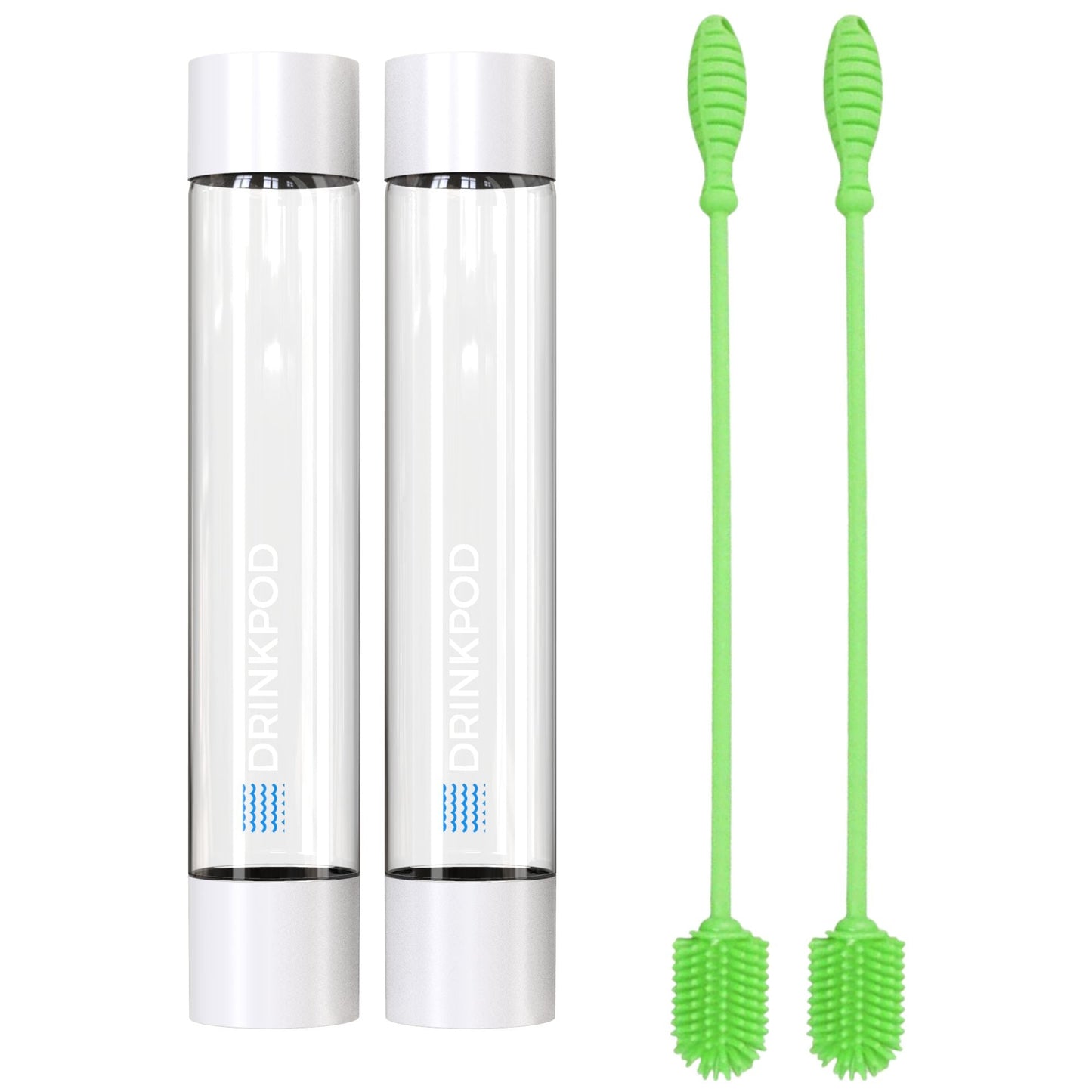 fizzpod bottles 2 pack & optional cleaning brush by drinkpod