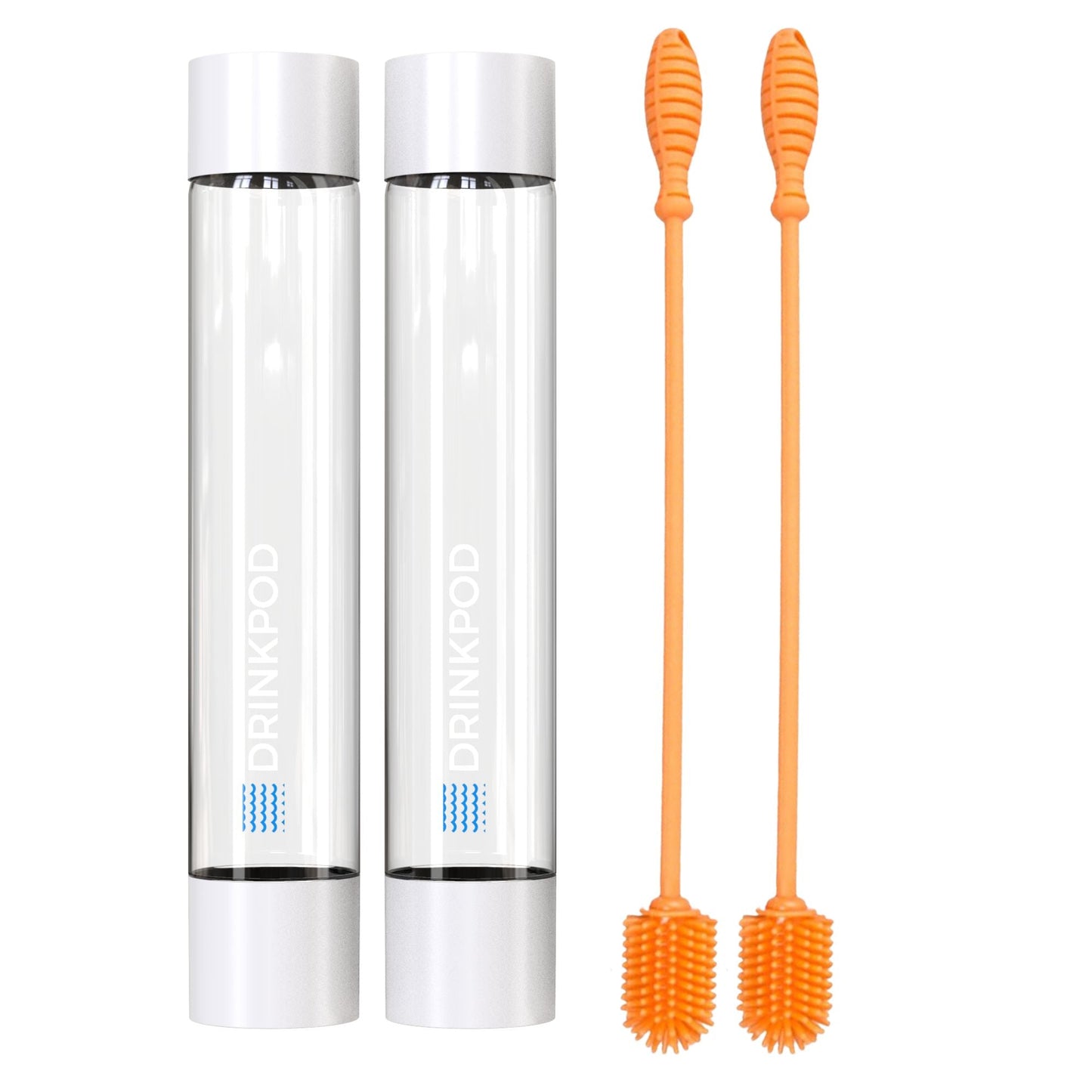 fizzpod bottles 2 pack & optional cleaning brush by drinkpod