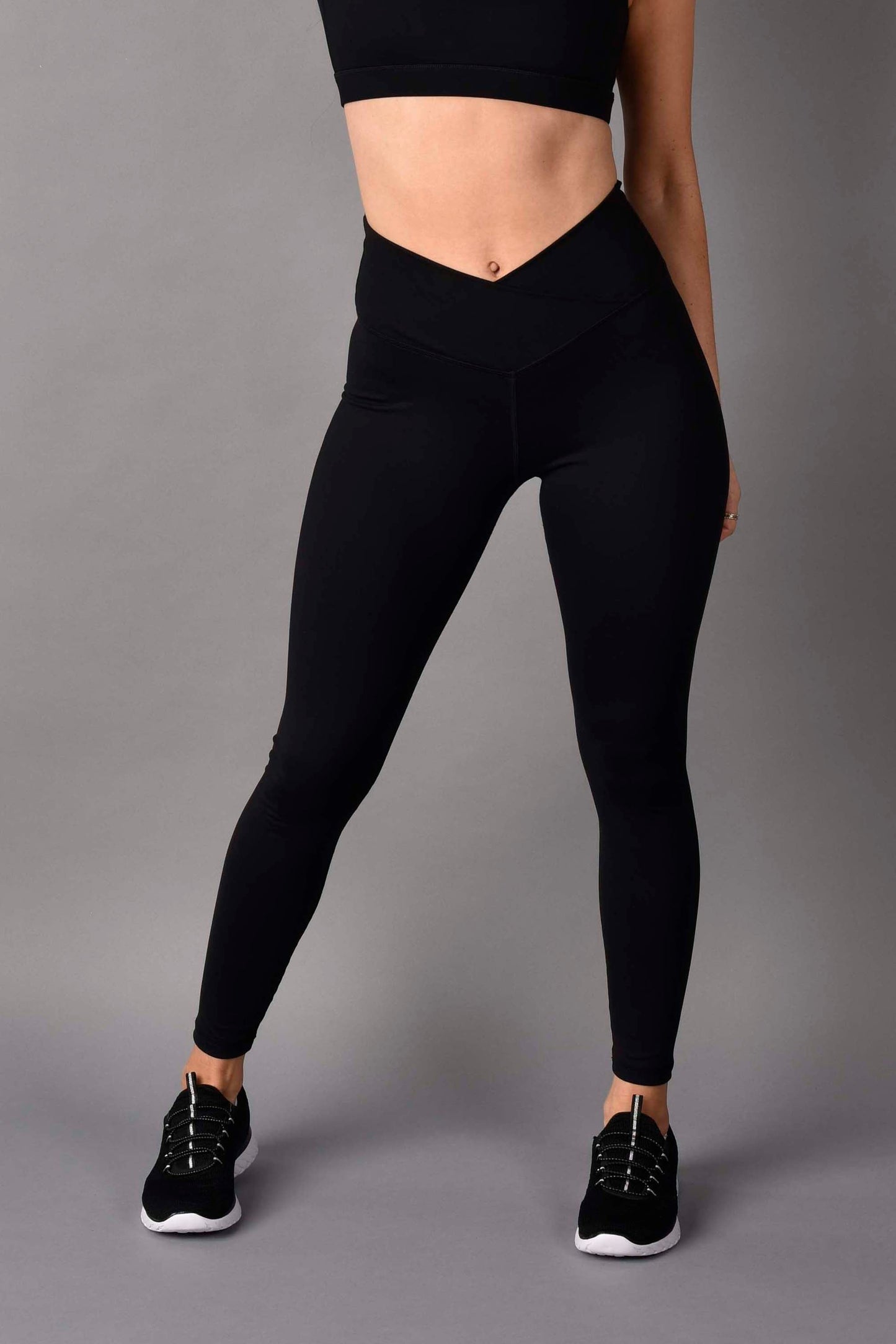 high rise matte luxe crossover 7/8 legging in black by wear love more