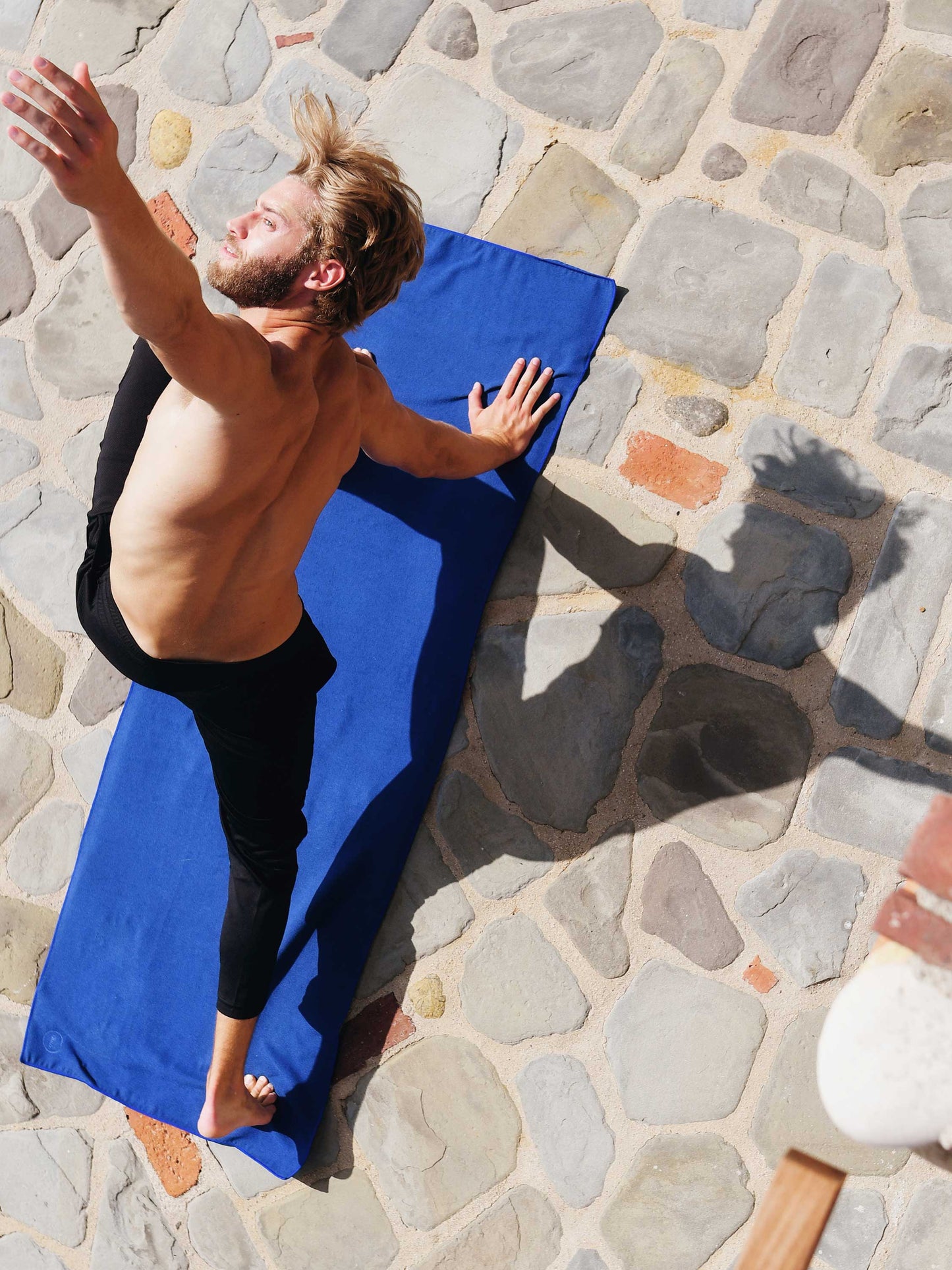 sapphire yoga mat towel by laguna beach textile company