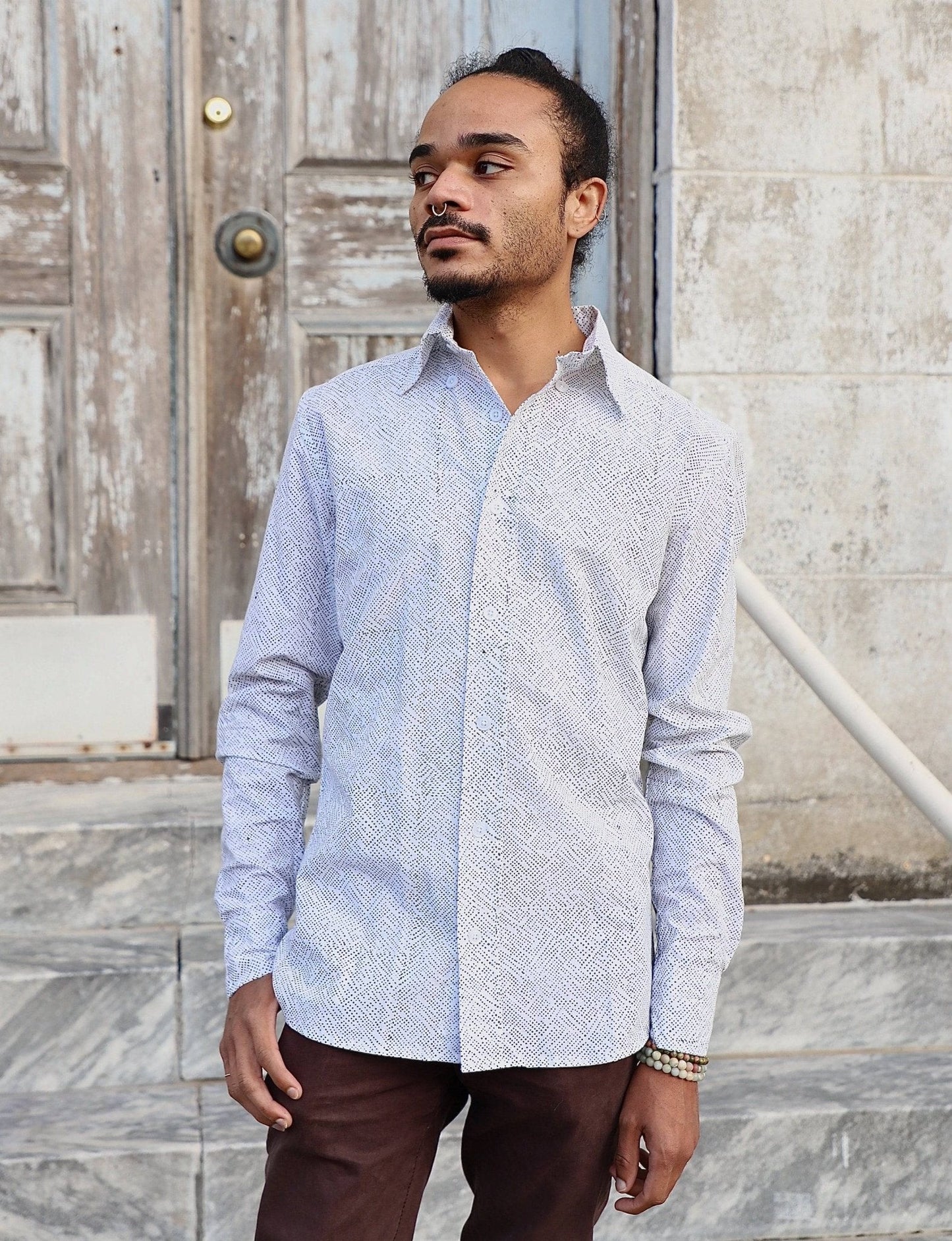 avery organic cotton men's button down shirt by passion lilie