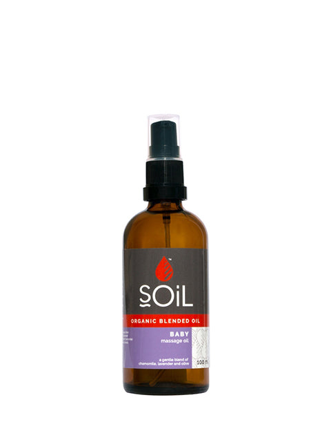 organic baby blended oil 100ml by soil organic aromatherapy and skincare