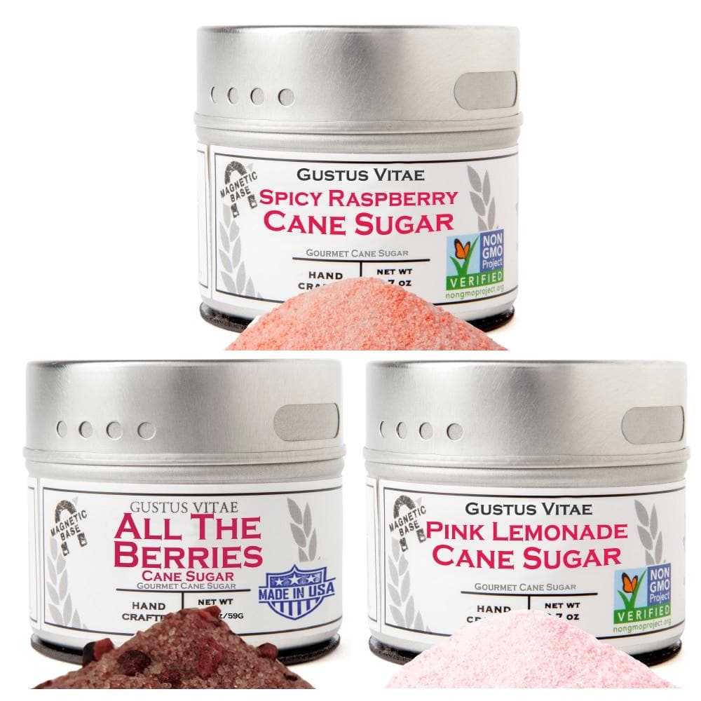 beauty fruit cane sugars - 3 pack artisan infused cane sugars collection by gustus vitae