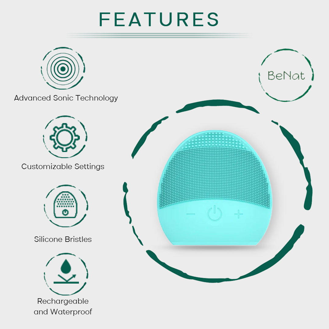 rechargeable facial cleansing brush by benat