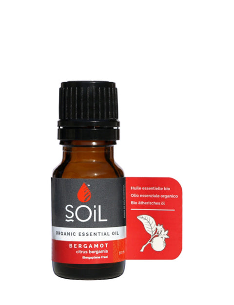 organic bergamot essential oil (citrus bergamia) 10ml by soil organic aromatherapy and skincare