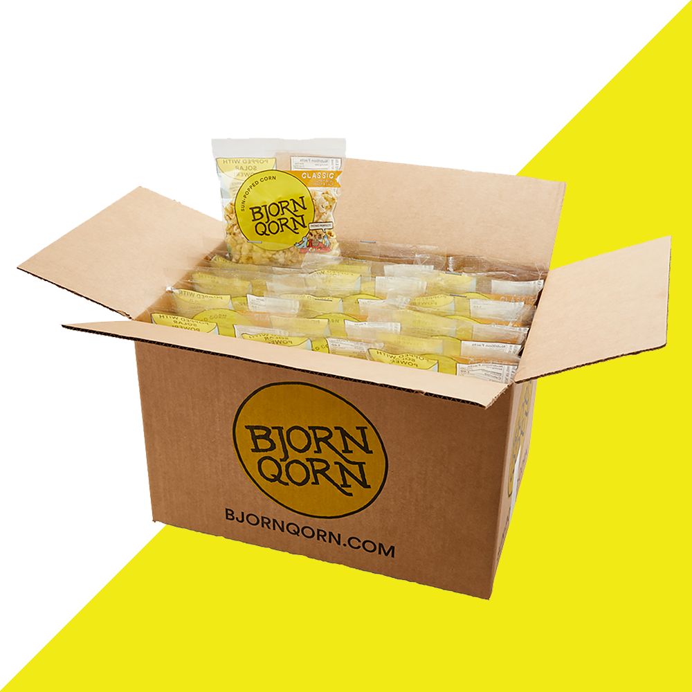 bjorn qorn popcorn 30 pack mini bags (1oz) by farm2me