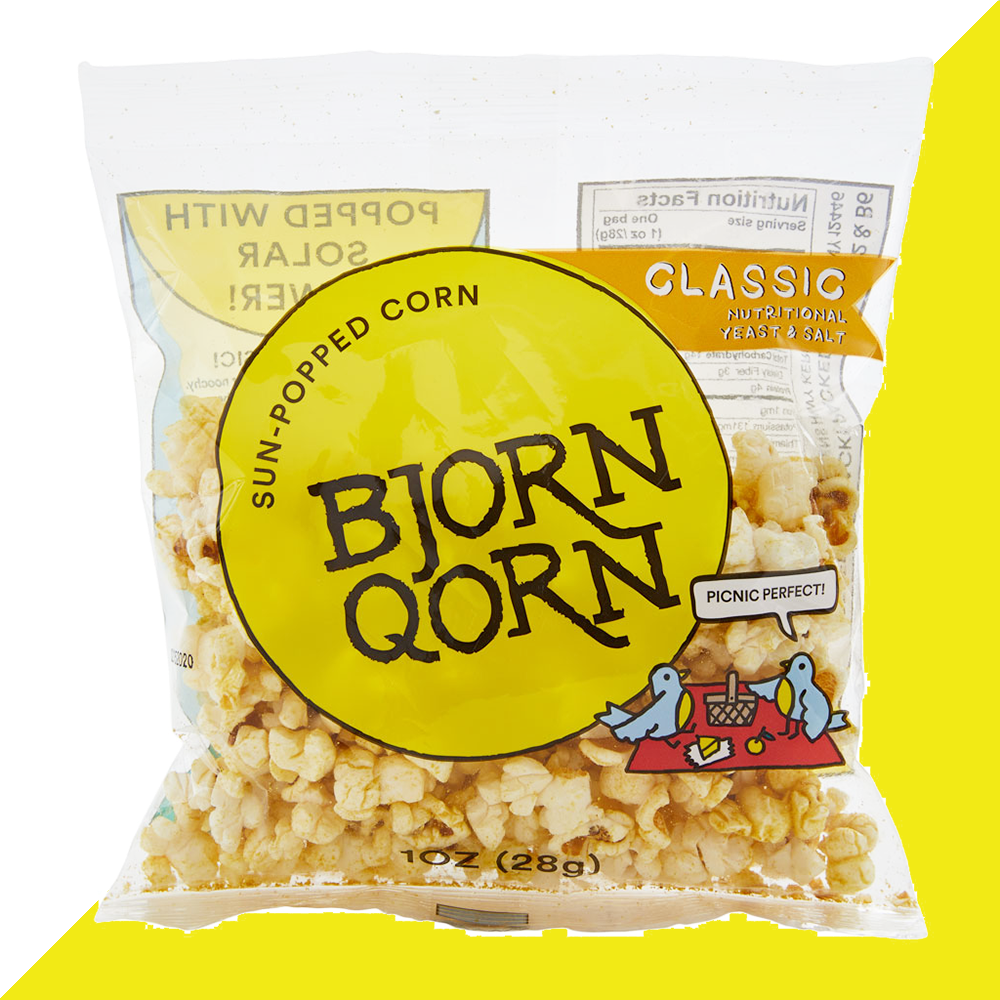 bjorn qorn popcorn classic bags - 15-pack x 1oz bag by farm2me