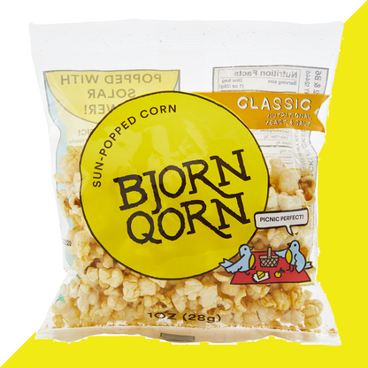 Bjorn Qorn Popcorn Classic Bags - 15-Pack x 1oz Bag by Farm2Me