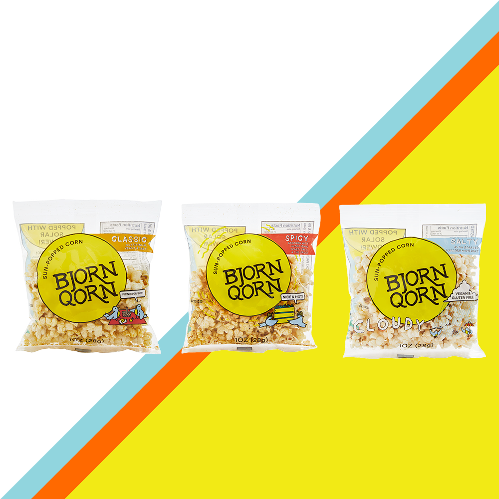 bjorn qorn mix popcorn bags -15-pack x 1oz bag by farm2me