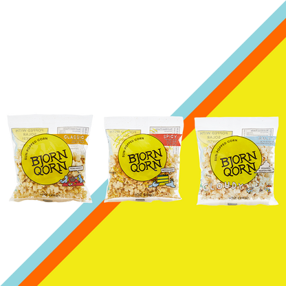 Bjorn Qorn Mix Popcorn Bags -15-Pack x 1oz Bag by Farm2Me