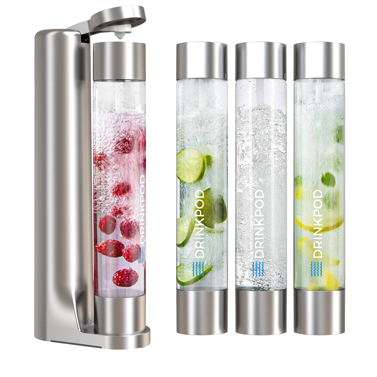 fizzpod 1+ soda maker + co₂ cylinder (1-pack) by drinkpod