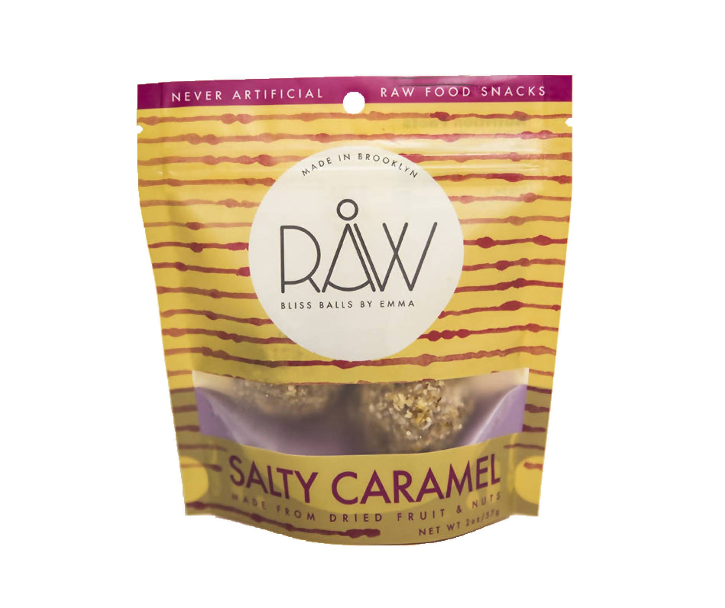 salty caramel raw bliss balls - 20 x 1 bag (2oz) by farm2me