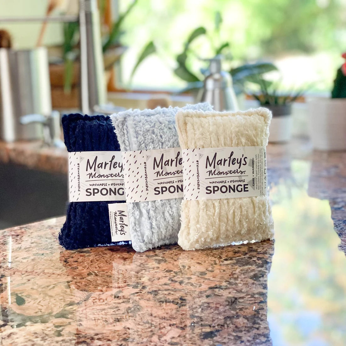 chenille washable sponge: set of 3