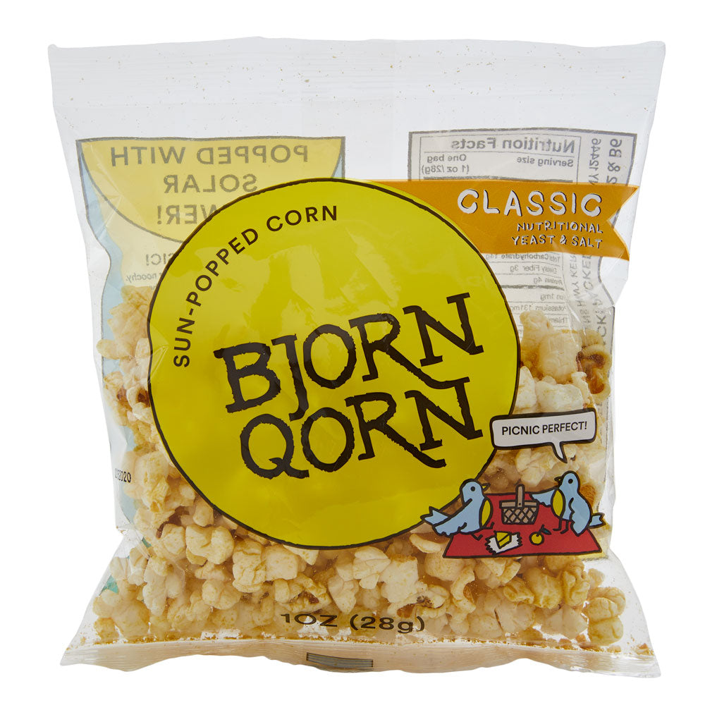 bjorn qorn popcorn classic bags - 15-pack x 1oz bag by farm2me